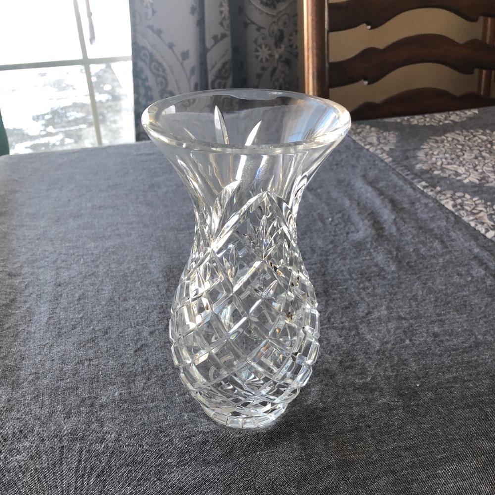 Crystal flower vase 7.75” tall
